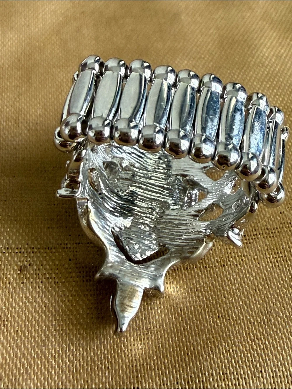 Silver-Tone Teardrop Crystal Statement Ring - Women Jewelry
